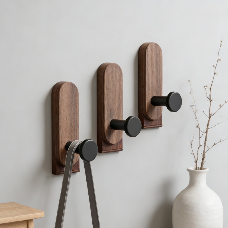 Robe Hook Adhesive - Ganchos de parede autoadesivos de madeira