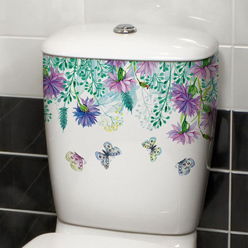 Home Bathroom Layout - Adesivo de banheiro com flor de