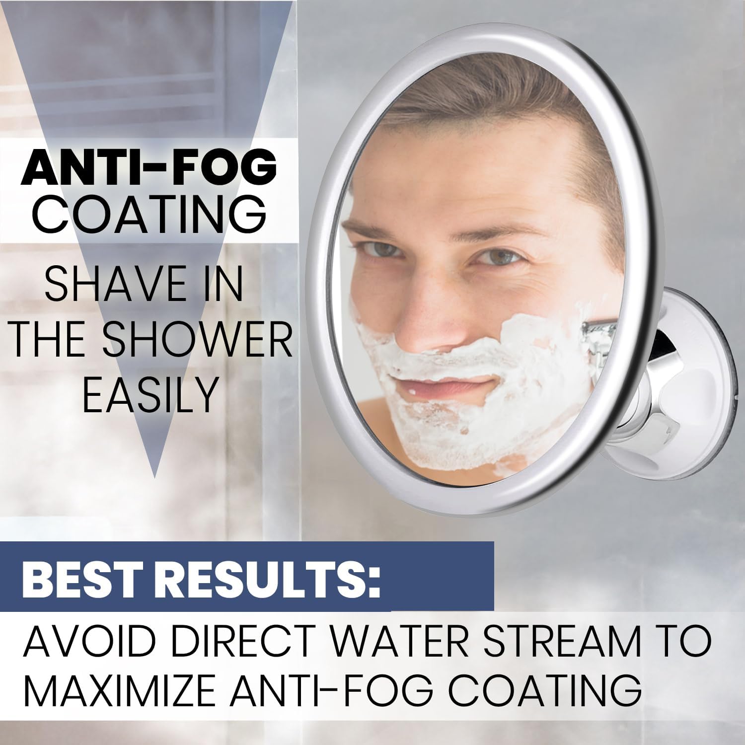 Shaving Mirror Suction - Espelho de Maquiagem Antiembaçante para Banho