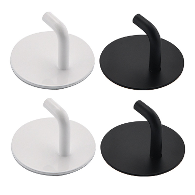 Robe Hook Adhesive - 2pc preto/branco de aço inoxidável banheiro