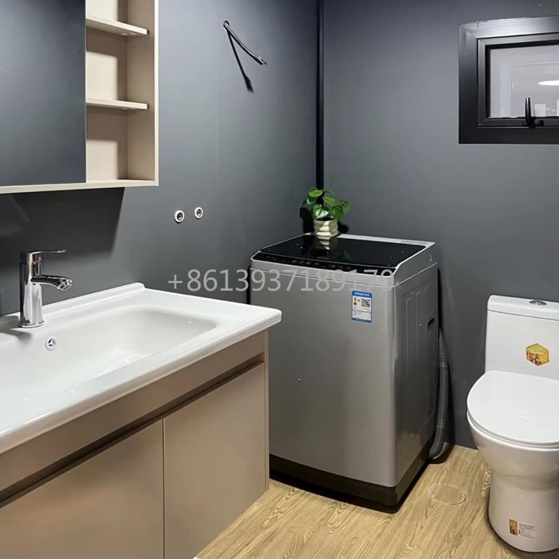 Home Bathroom Layout - Casa de contêiner pré-fabricada móvel expansível
