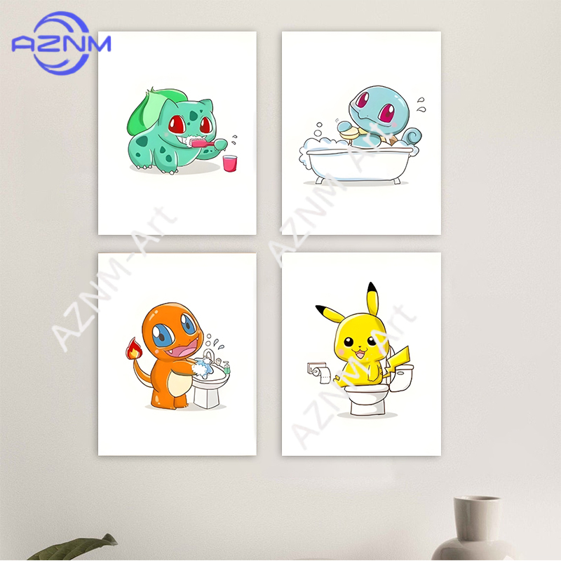 Home Bathroom Pictures - Pintura em Tela Engraçada de Desenhos