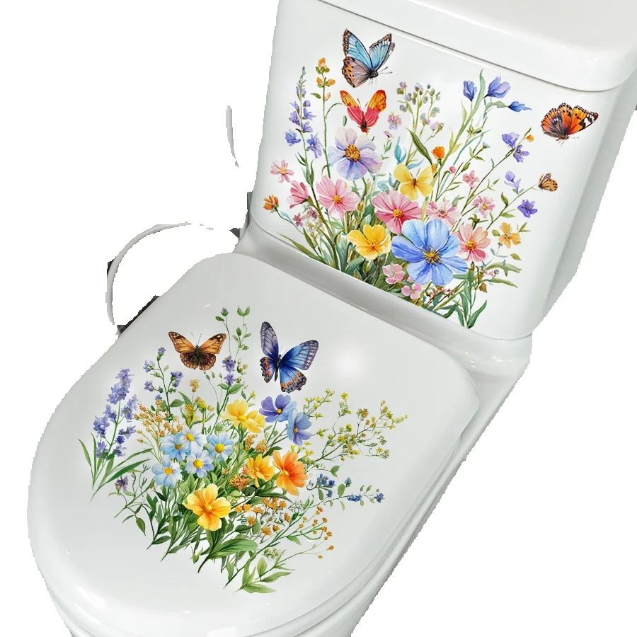 Adesivos de flores frescas e b - Home Bathroom Floor Tiles avaliação e preço