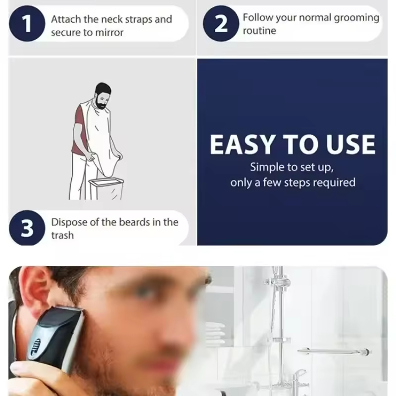 Preto e branco masculino avent - Shaving Mirror Suction avaliação e preço