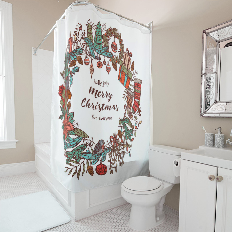 Tu feliz natal cortina de chuv - Home Bathroom Upgrades avaliação e preço