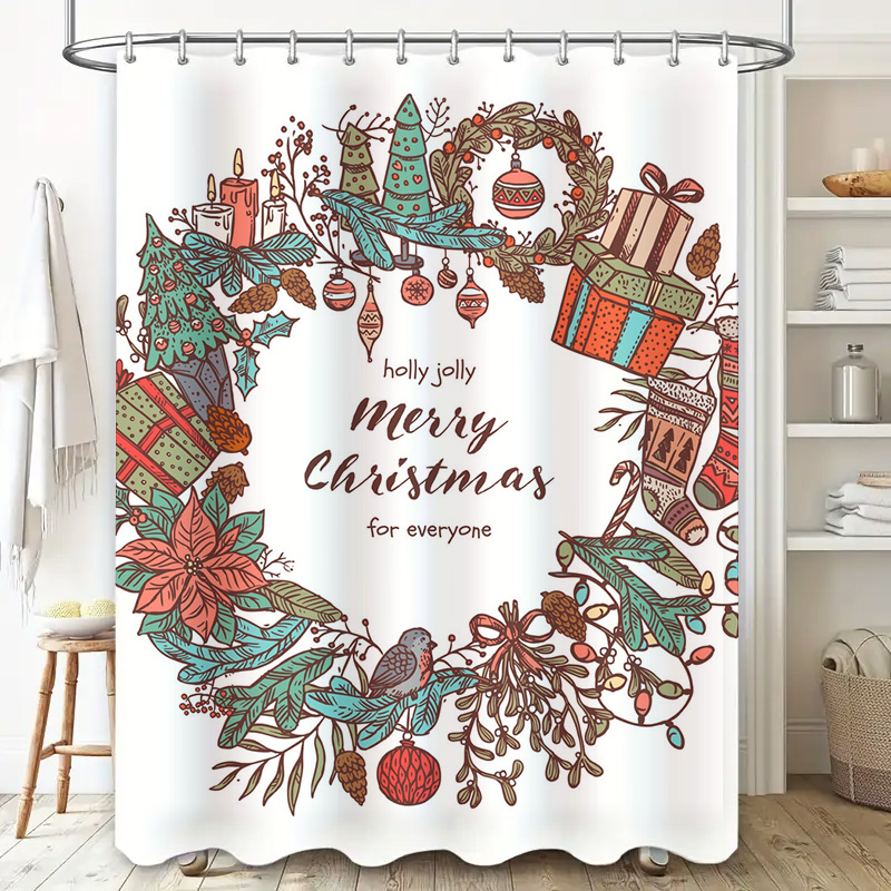 Tu feliz natal cortina de chuv - Home Bathroom Upgrades avaliação e preço