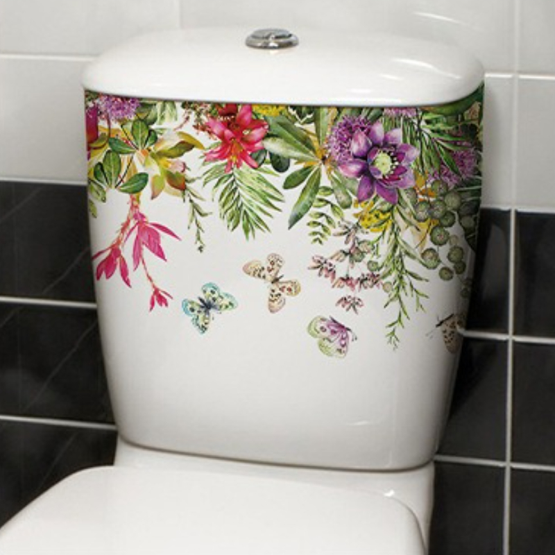 Adesivo de banheiro com flor d - Home Bathroom Layout avaliação e preço